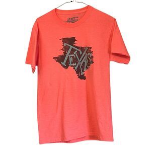 STATE LOVE TEXAS CORAL COLORED COTTON BLEND T-SHIRT SIZE SMALL